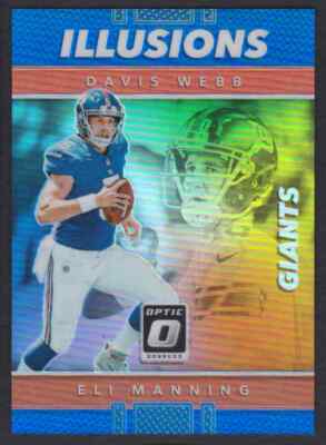 2017 PANINI ILLUSIONS BLUE PRIZM DAVIS WEBB ELI MANNING 58/149 NEW YORK GIANTS