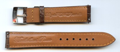 Extra Long Brown Genuine Alligator Watch Strap 18mm 19mm 20m Steel