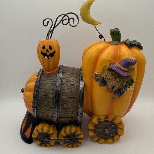 Kürbis Halloween Zug Teddybär Schaffner Deko - Bild 1 von 2