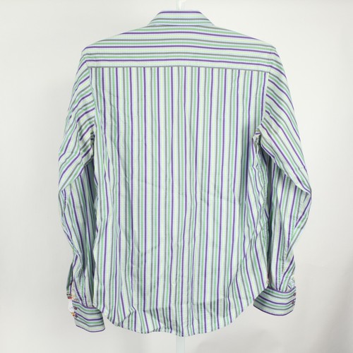 Robert Graham Hemd Herren Large Tall lila grün gestreift Flip Manschetten - Bild 3 von 13