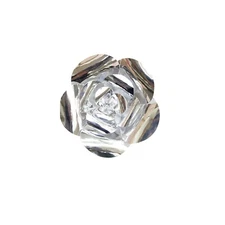 Mega Crafts - 8" Handmade Paper Pedal Flower - Metallic Silver, 1PC