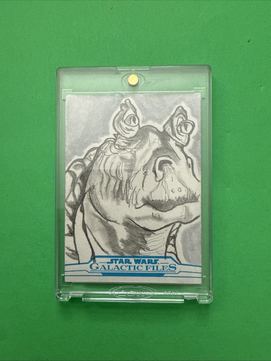 JAR JAR BINKS Topps Star Wars Galactic Files ORIGINAL ART 1/1 | eBay