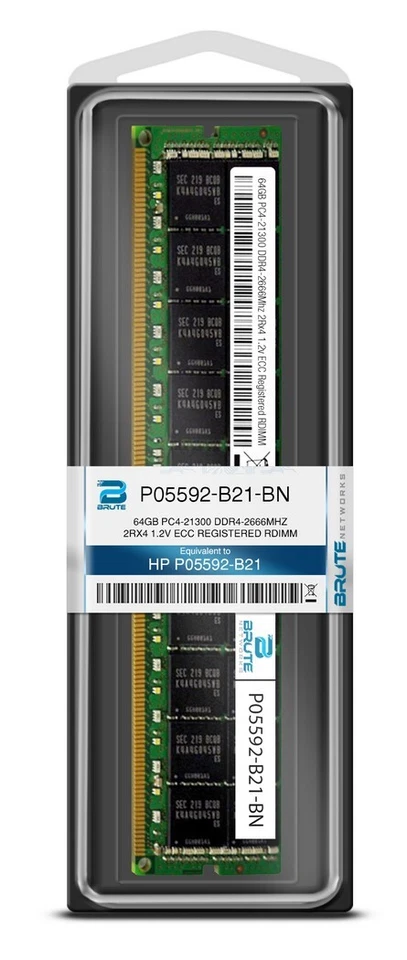 P05592-B21 - HP Compatible 64GB PC4-21300 DDR4-2666Mhz 2Rx4 1.2v ECC RDIMM - Image 3 of 3