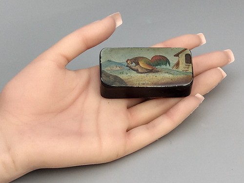 Antique Snuff Box Naughty Rooster ''Gratis'' - Picture 8 of 12