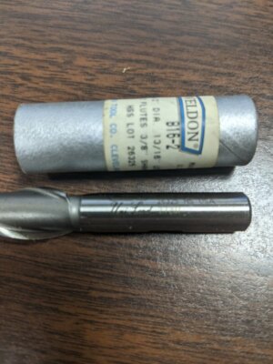 Weldon B16-2 Single-End EndMill 1/2'' Dia, 13/16'' LOC, 2 Flute, 3/8'' Shank