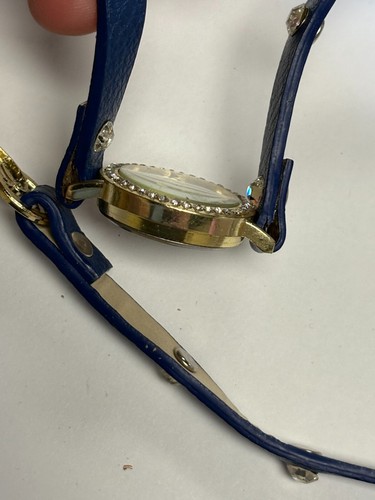Strass Wraparound Band Gelbgold vergoldet Damenuhr WIE REPARATUR - Bild 2 von 8