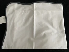 D. Porthault France Standard Solid White With Wavy Charcoal Gray Cotton NWT NEW