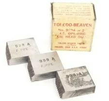 BOX OF 3 NEW TOLEDO BEAVER 999A H.S. OPENING DIE HEADS 2'' PIPE 