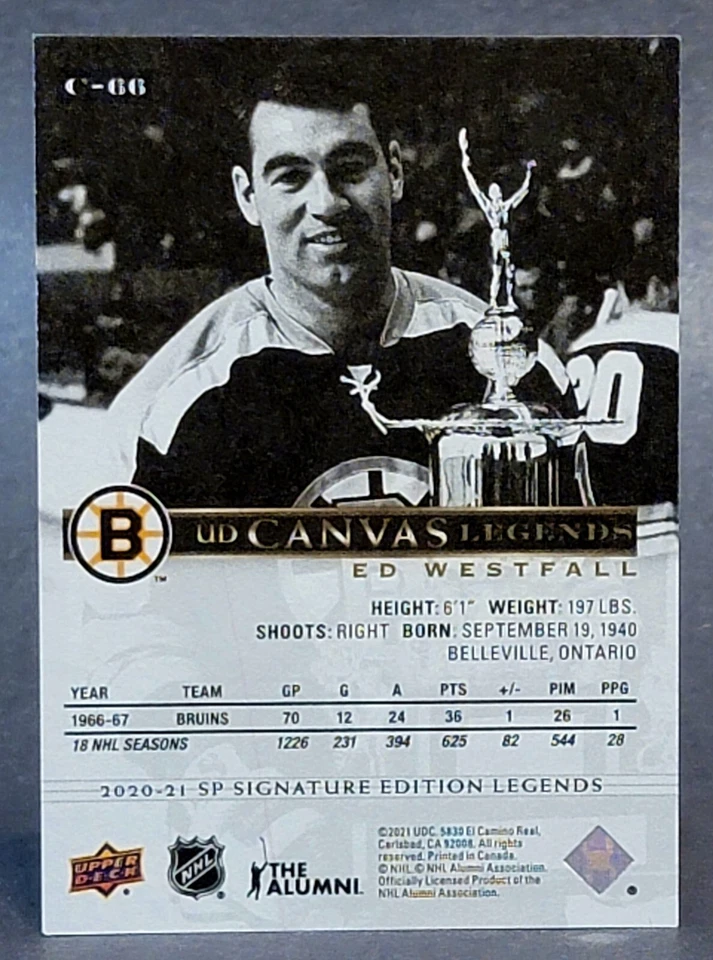 2020-21 SP Signature Edition Legends UD Canvas #C-66 Ed Westfall - Image 2 of 2