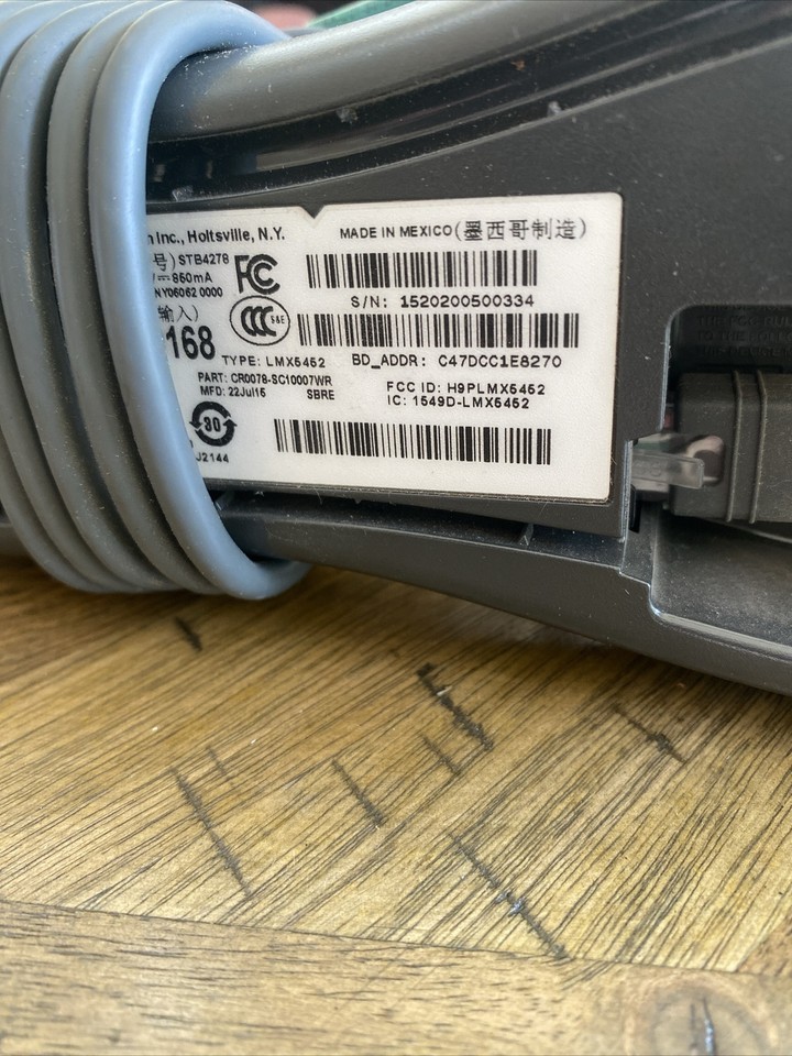 SYMBOL LMX5452 USB BARCODE SCANNER WITH STB4278 CRADLE GREY WITH CABLE