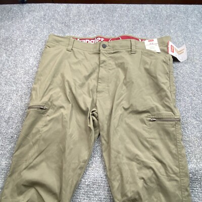 Wrangler Pants Men 42x30 Performance Cargo Khaki Green Flex