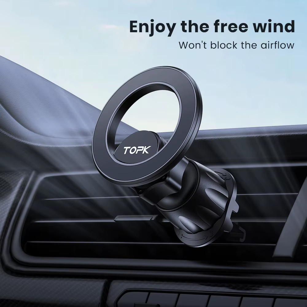 Supporto Cellulare Auto Magnetico 360° per Telefono con Presa D'aria Rotazione - Miniatura 9