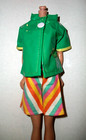 Vintage 1970S Mod Clone Vinyl Shirt And Striped Shorts Fits Barbie No Doll #B1