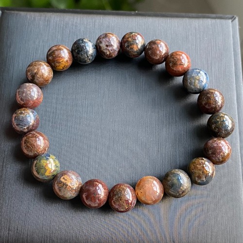 9mm Natural Color Pietersite Namibia Gemstone Beads Bracelet Z71 - Picture 6 of 7