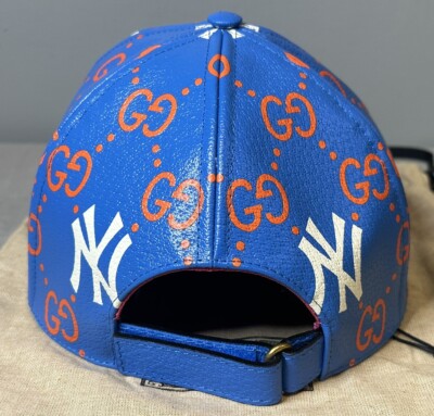 Gucci x MLB NY Yankees Leather Baseball Hat Cap Size M (58cm Gucci x MLB NY Yankees Leather Baseball Hat Cap Size M (58cm