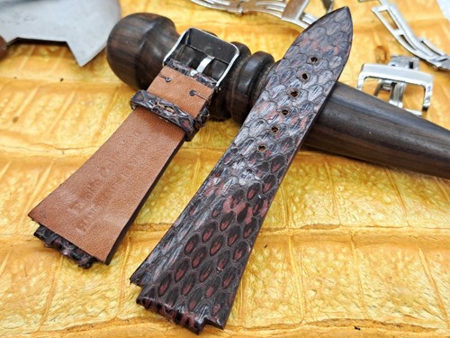 28mm/18mm Exotic Leather Watch Band Bespoke Military Fashion Minimalist Design - Picture 2 of 12
