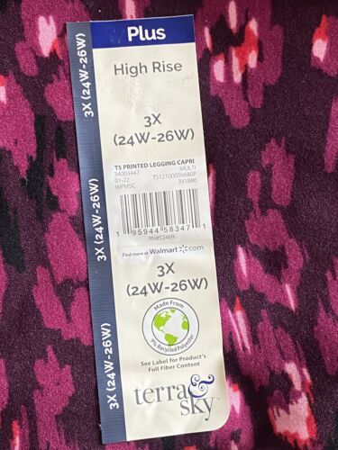 Legging Terra & Sky Capri tiro alto multi rosa talla grande 3X (24W-26W) - Imagen 10 de 10
