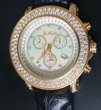 New gold tone Mens Joe Rodeo Junior chronograph 6.75 Ct.aprx.Diamond Watch jju