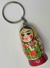 FREE SHIPPING- Wooden Russian Doll Matryoshka Nesting Doll Style key chain