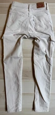 Levi's white 721 high rise skinny ankle cargo denim jeans sz 25 women 26.5" ins