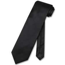 Vesuvio Napoli NeckTie Solid BLACK Color Mens Neck Tie