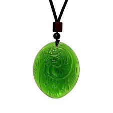 Green Stone Heart Necklace for Women Costume Accessories with Heart of Goddess