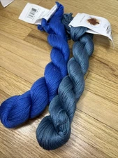 2  Hanks Cascade Yarns Ultrapima Cotton Blue 50g 136 Yd Ea 2 Fine Sport Twisted