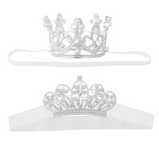 2 Pieces Baby Crown Baby Crystal Princess Tiaras Newborn Photography Props Child
