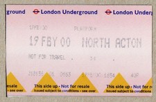 North Acton 01 - UTS London Underground platform ticket - London