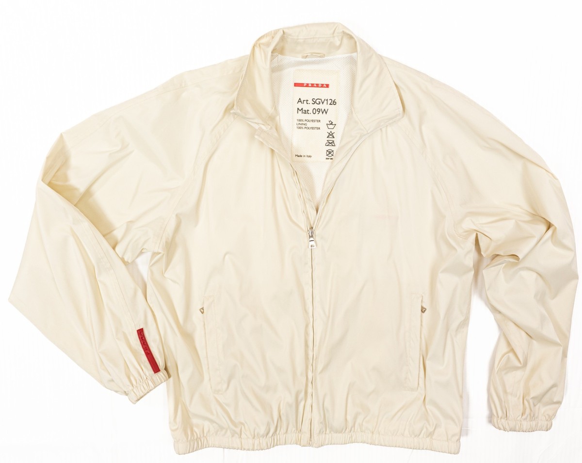 Prada Soft Bomber Jacket Cream / Ivory Art SGV126 Mat. 09W Men