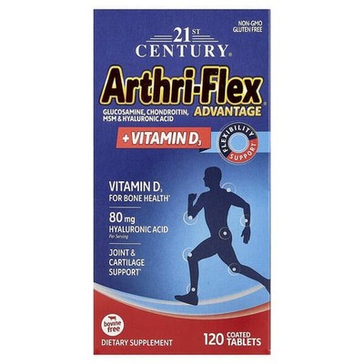 2 X 21st Century, Arthri-Flex Advantage + Vitamin D3, 120 Coated Tablets