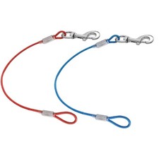 2 Pack 24 Inch Chew Proof Dog Leash Metal Cable Lead No Tangle Dog Leashes