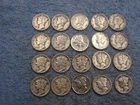 20 SILVER MERCURY DIMES WITH DATES    lot 775
