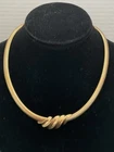 Signed Trifari gold tone omega chain necklace Vintage estate jewelry