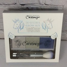 MAX MAKEUP CHERIMOYA SO EXTRA GLOW KIT 3 Iridescent Powders 1 Soft Brush NIP