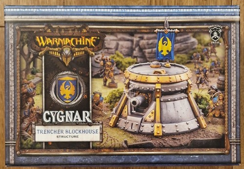 Warmachine Miniatur Cygnar Grabenfräse Blockhaus von Privateer Press