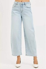 High Rise Crop Barrel Jeans