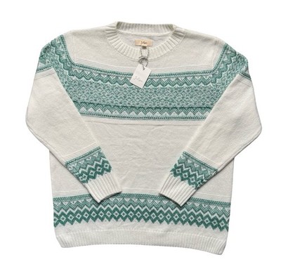 Julipa Contrast Stitch Jumper Fairisle Womens UK 16/18 JD Williams W/ Wool