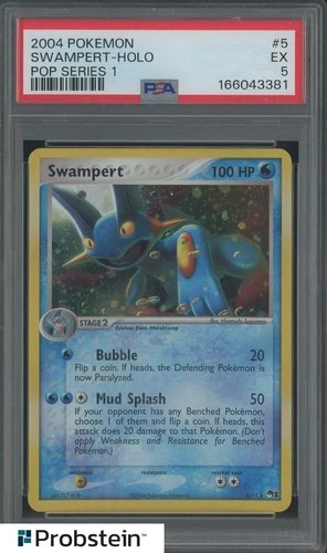 2004 Pokemon Pop Series 1 #5 Swampert - Holo PSA 5 EX