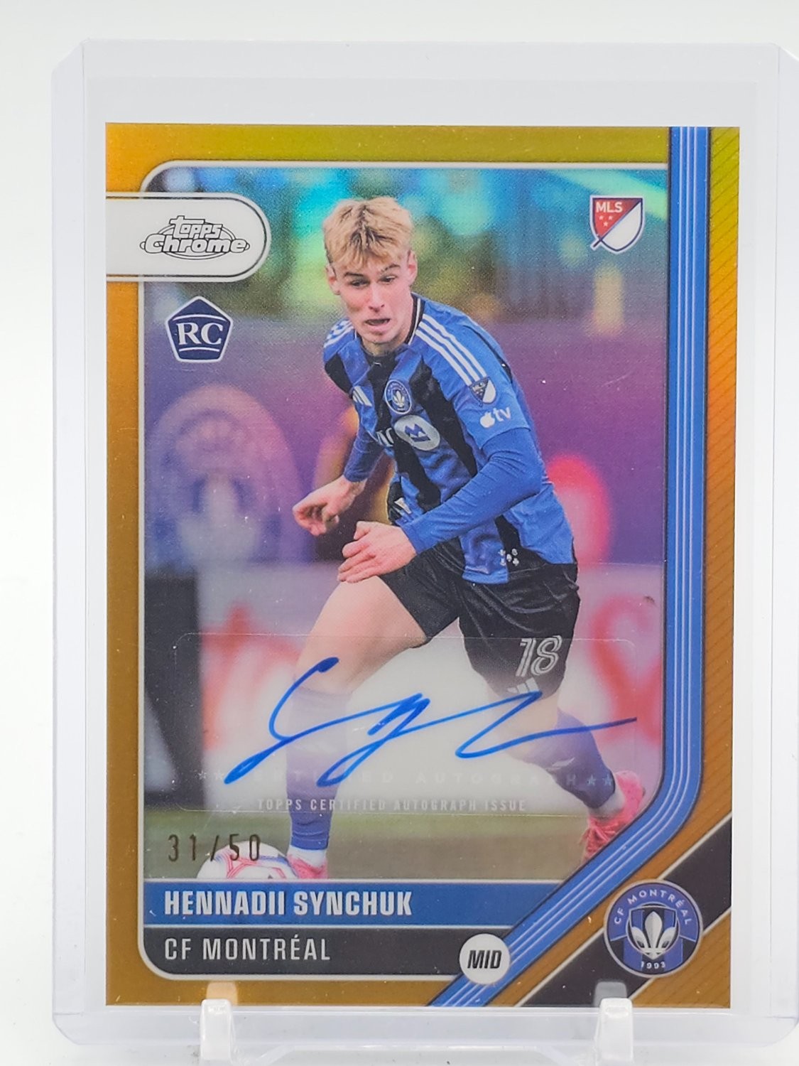 HENNADII SYNCHUK 2026 TOPPS CHROME MLS GOLD REFRACTOR ROOKIE RC AUTO /50 Q4710