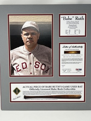 Babe Ruth Custom Matted Game Used Baseball Bat Piece PSA COA 