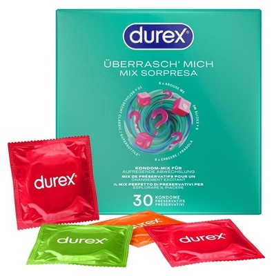 Durex KONDOME Condome Verhütung Überrasch Mich 30er Condom Feucht beschichtet
