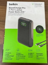 Belkin Portable Charger 3-Port Laptop Power Bank 20000mAh w/USB-C  USB-A