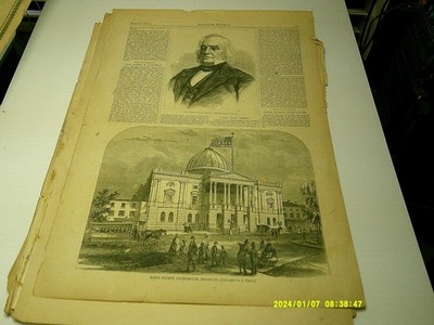 3/4/1865  HARPERS WEEKLY  FULL PAGE,KINGS COUNTY COURTHOUSE, BROOKLYN NY