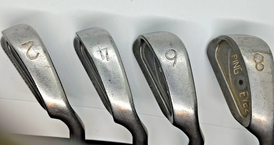 PING EYE 2 LOT 2,4,6,8 IRONS BLACK DOT MEN'S RH 3 STEEL, 1 GRAPHITE GOOD SHAPE - Image 3 of 4