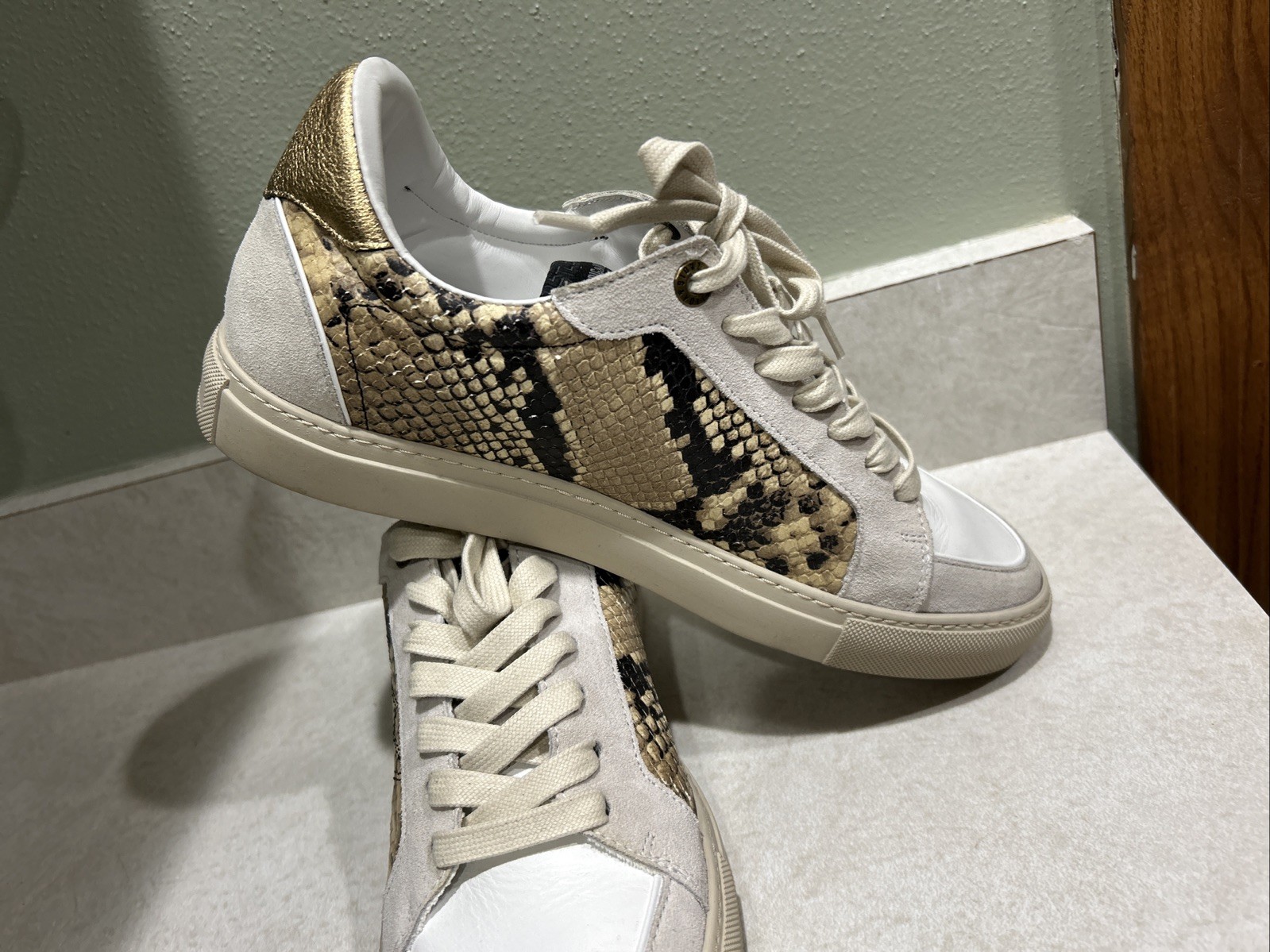 Zadig & Voltaire Board Wild Python Print Lace Up … - image 8
