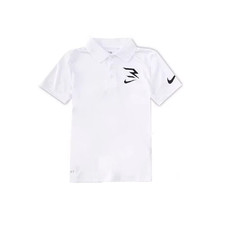 New Nike 3Brand Boys Polo Short Sleeve T-Shirt Size L White