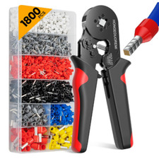 Ferrule Crimping Tool Kit 1800PCS Wire Ferrules Ratchet Crimper AWG23-7
