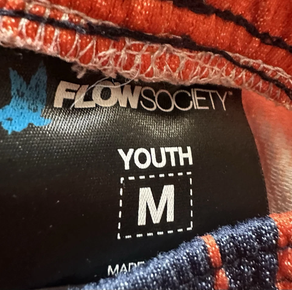 Lote de 2 - Pantalones cortos Flow Society. Juvenil mediano. Naranja y azul. Foto 4 de 4