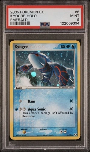Pokémon Kyogre Holo Card 6/106 EX Emerald 2005 Rare PSA 9